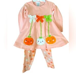 Bonnie Jean Toddler Girls Halloween Pumpkin Matching Set Size 4T